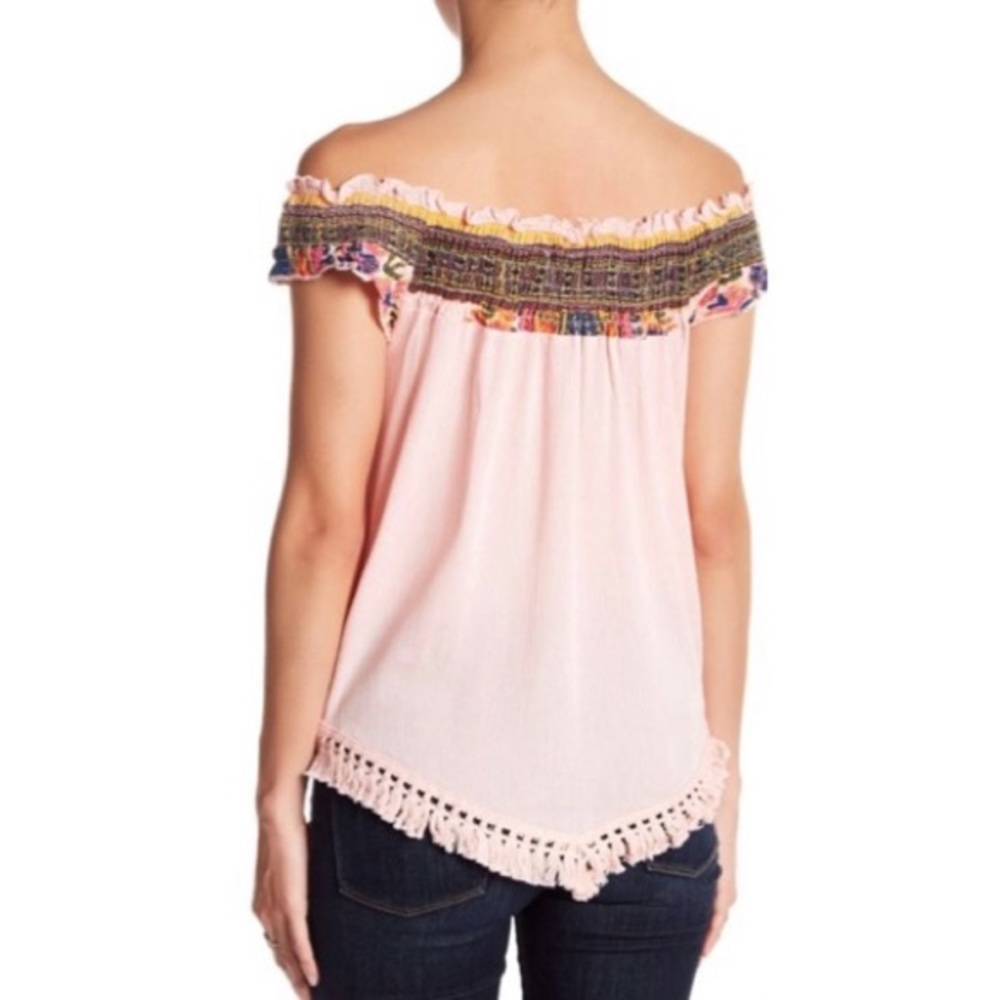 new Meghan LA  ꕥ Kingston Print Fringe Top ꕥ Pink - Picture 12 of 13